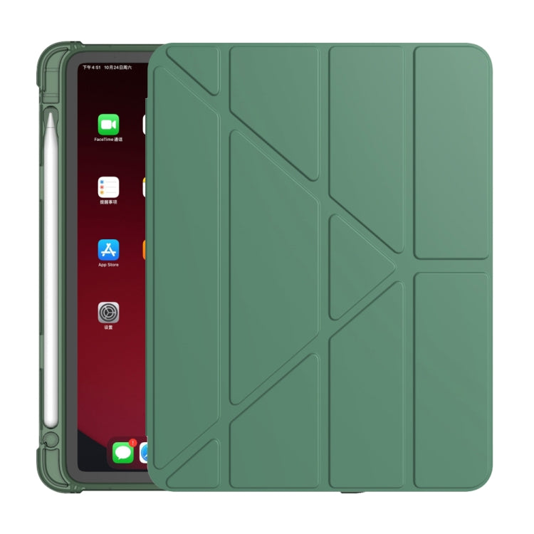 For iPad Air 11 2024 / Air 2022 10.9 Multi-folding Matte Surface Leather Tablet Case with Pen Slot