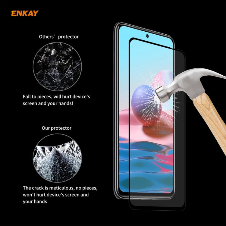 10 PCS ENKAY Hat-Prince Full Glue 0.26mm 9H 2.5D Tempered Glass Full Coverage Film, For Redmi Note 10 / Note 10S, For Redmi Note 10 Pro / Note 10 Pro Max, For OnePlus 9 / 9R, For Huawei P50