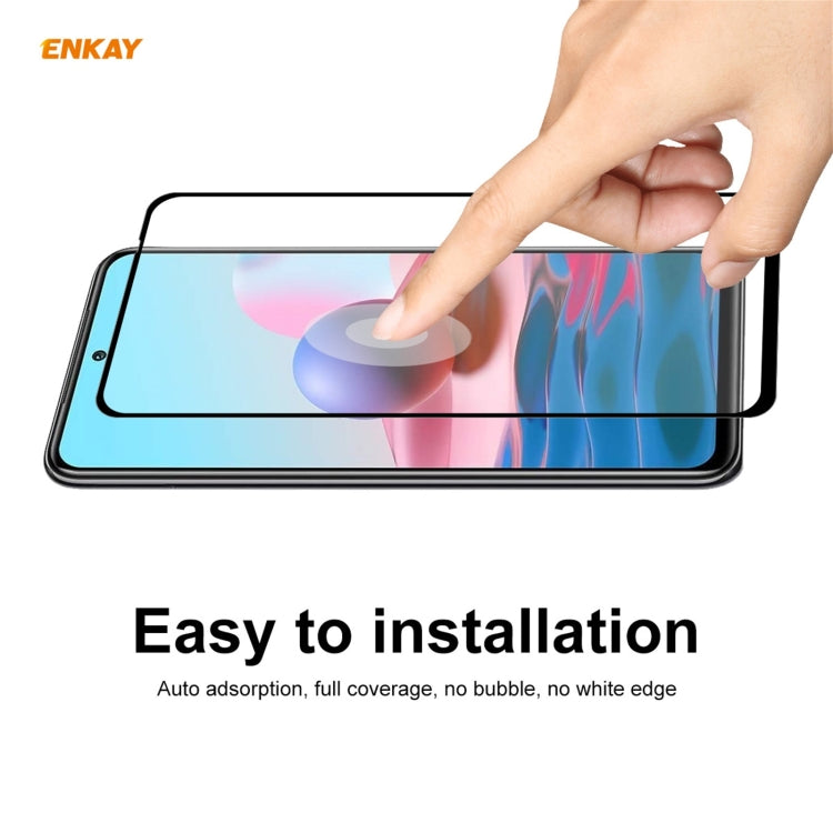 10 PCS ENKAY Hat-Prince Full Glue 0.26mm 9H 2.5D Tempered Glass Full Coverage Film, For Redmi Note 10 / Note 10S, For Redmi Note 10 Pro / Note 10 Pro Max, For OnePlus 9 / 9R, For Huawei P50