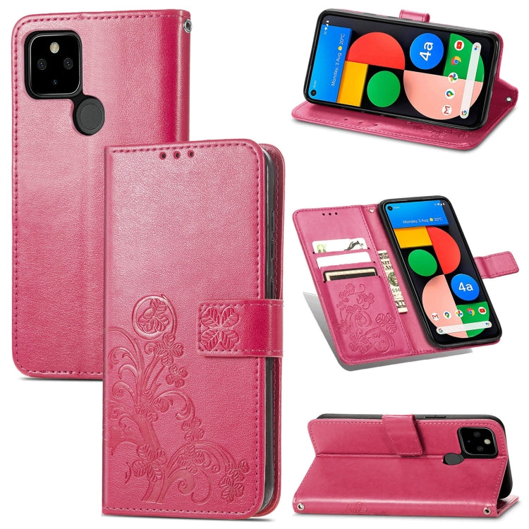 Four-leaf Clasp Embossed Buckle Mobile Phone Protection Leather Case with Lanyard & Card Slot & Wallet & Bracket Function, For Samsung Galaxy A02, For Xiaomi Redmi Note 10 4G, For Google Pixel 5A, For OPPO A93 5G, For LG Stylo 7, For Motorola E7 Power ...