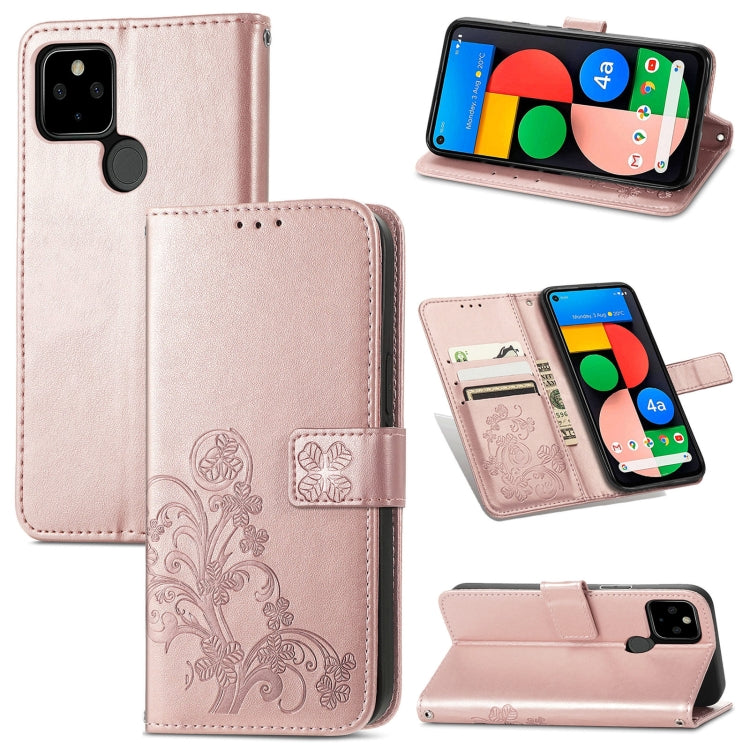 Four-leaf Clasp Embossed Buckle Mobile Phone Protection Leather Case with Lanyard & Card Slot & Wallet & Bracket Function, For Samsung Galaxy A02, For Xiaomi Redmi Note 10 4G, For Google Pixel 5A, For OPPO A93 5G, For LG Stylo 7, For Motorola E7 Power ...