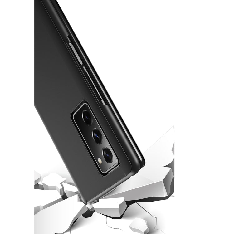 Plated Mirror Horizontal Flip Leather Case with Holder, For Samsung Galaxy Z Fold2 5G