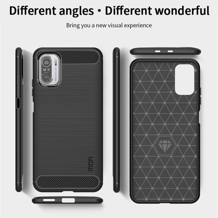 MOFI Gentleness Series Brushed Texture Carbon Fiber Soft TPU Case, For Redmi K40 /K40 Pro /K40 Pro+/Poco F3, For Redmi Note 9s /Note 9 Pro /Note 9 Pro Max, For Xiaomi Redmi Note 10 / Note 10S, For Redmi Note 10 Pro / Note 10 Pro Max                    ...