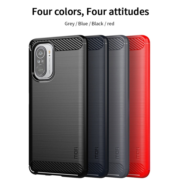 MOFI Gentleness Series Brushed Texture Carbon Fiber Soft TPU Case, For Redmi K40 /K40 Pro /K40 Pro+/Poco F3, For Redmi Note 9s /Note 9 Pro /Note 9 Pro Max, For Xiaomi Redmi Note 10 / Note 10S, For Redmi Note 10 Pro / Note 10 Pro Max                    ...