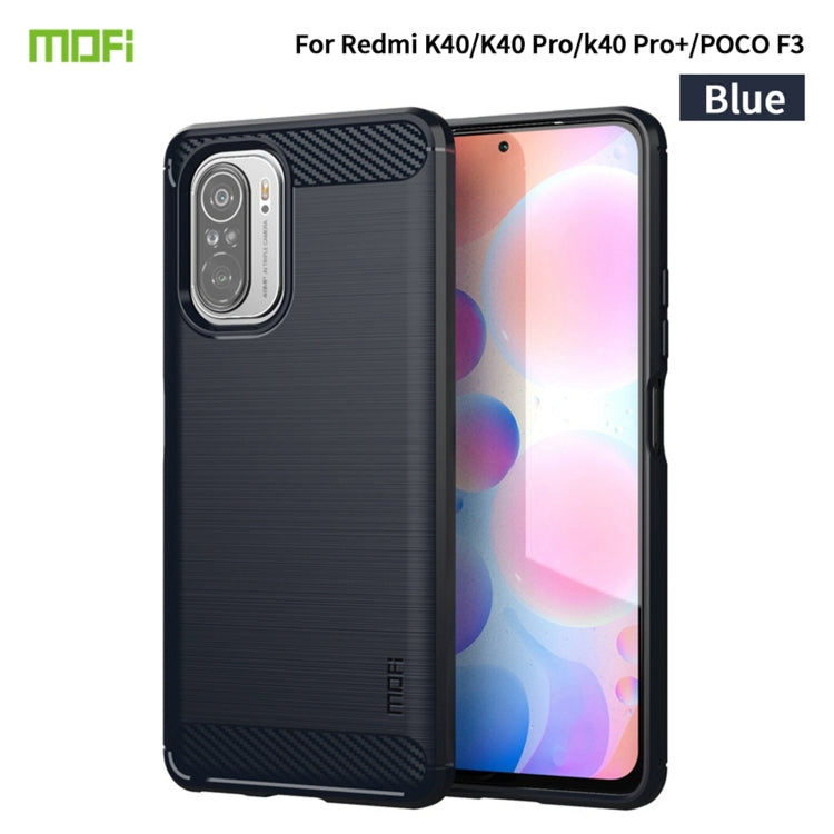 MOFI Gentleness Series Brushed Texture Carbon Fiber Soft TPU Case, For Redmi K40 /K40 Pro /K40 Pro+/Poco F3, For Redmi Note 9s /Note 9 Pro /Note 9 Pro Max, For Xiaomi Redmi Note 10 / Note 10S, For Redmi Note 10 Pro / Note 10 Pro Max                    ...