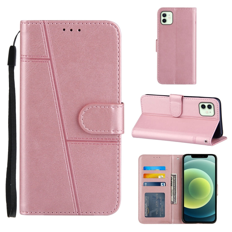 Stitching Calf Texture Buckle Horizontal Flip Leather Case with Holder & Card Slots & Wallet & Lanyard, For iPhone 12 mini, For iPhone 11, For iPhone 11 Pro, For iPhone 11 Pro Max, For iPhone XS / X, For iPhone XR, For iPhone XS Max                    ...
