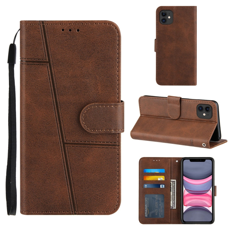 Stitching Calf Texture Buckle Horizontal Flip Leather Case with Holder & Card Slots & Wallet & Lanyard, For iPhone 12 mini, For iPhone 11, For iPhone 11 Pro, For iPhone 11 Pro Max, For iPhone XS / X, For iPhone XR, For iPhone XS Max                    ...