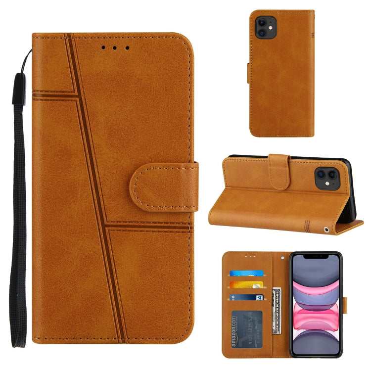 Stitching Calf Texture Buckle Horizontal Flip Leather Case with Holder & Card Slots & Wallet & Lanyard, For iPhone 12 mini, For iPhone 11, For iPhone 11 Pro, For iPhone 11 Pro Max, For iPhone XS / X, For iPhone XR, For iPhone XS Max                    ...
