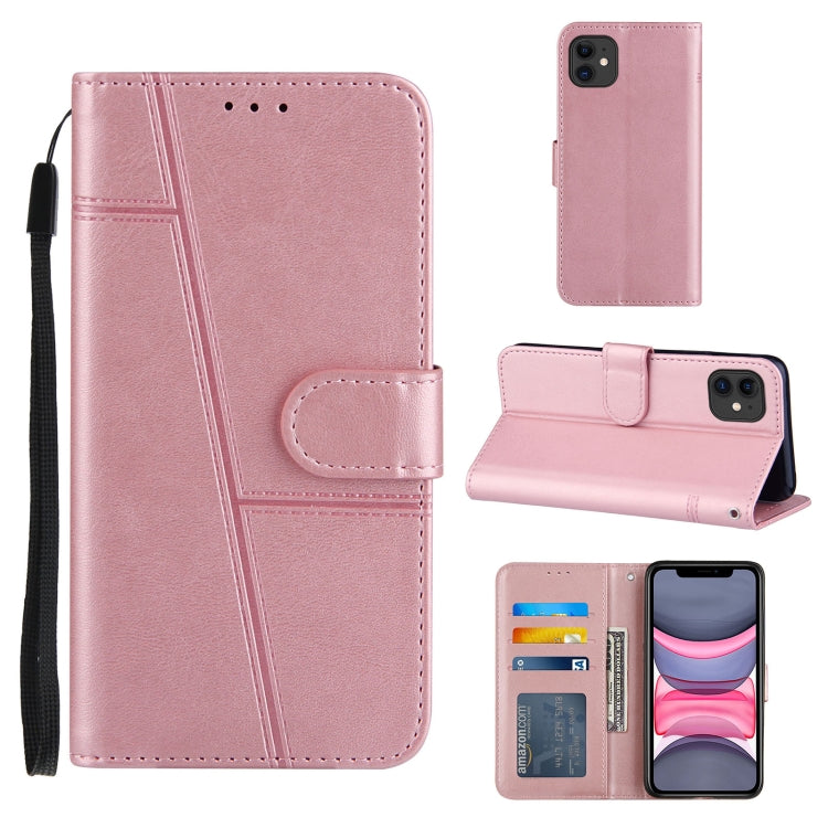 Stitching Calf Texture Buckle Horizontal Flip Leather Case with Holder & Card Slots & Wallet & Lanyard, For iPhone 12 mini, For iPhone 11, For iPhone 11 Pro, For iPhone 11 Pro Max, For iPhone XS / X, For iPhone XR, For iPhone XS Max                    ...