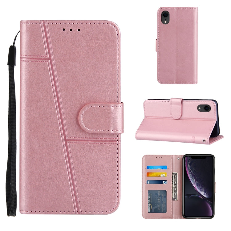 Stitching Calf Texture Buckle Horizontal Flip Leather Case with Holder & Card Slots & Wallet & Lanyard, For iPhone 12 mini, For iPhone 11, For iPhone 11 Pro, For iPhone 11 Pro Max, For iPhone XS / X, For iPhone XR, For iPhone XS Max                    ...