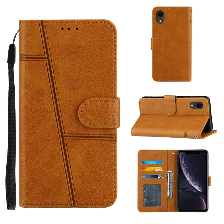 Stitching Calf Texture Buckle Horizontal Flip Leather Case with Holder & Card Slots & Wallet & Lanyard, For iPhone 12 mini, For iPhone 11, For iPhone 11 Pro, For iPhone 11 Pro Max, For iPhone XS / X, For iPhone XR, For iPhone XS Max                    ...