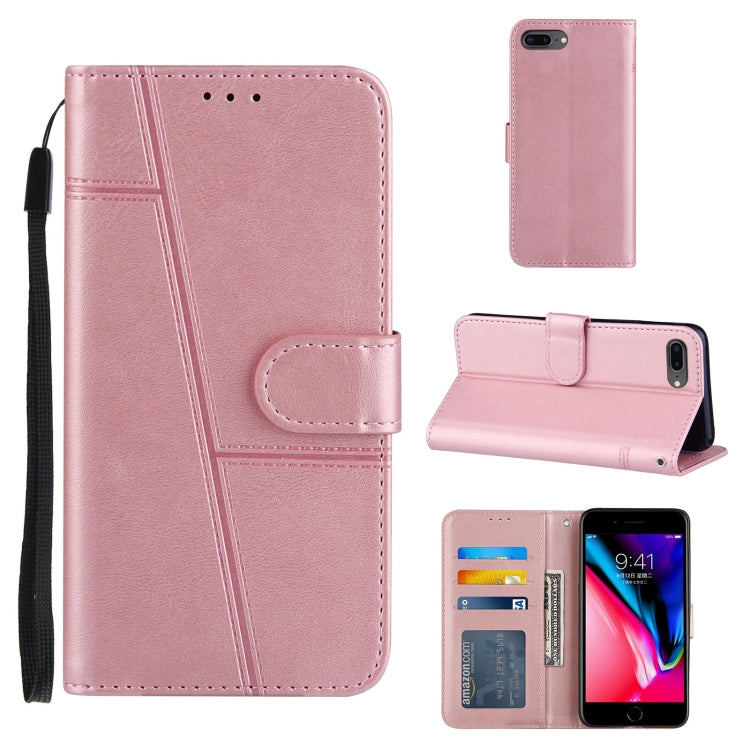 Stitching Calf Texture Buckle Horizontal Flip Leather Case with Holder & Card Slots & Wallet & Lanyard, For iPhone 6 / 7 / 8 / SE 2020
