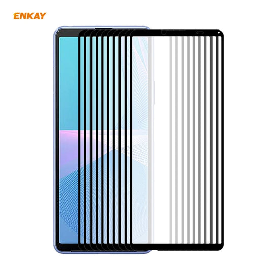 10 PCS ENKAY Hat-Prince Full Glue 0.26mm 9H 2.5D Tempered Glass Full Coverage Film, For Sony Xperia 10 III(10 PCS), For Sony Xperia 1 III(10 PCS), For Motorola Moto G10 / G20 / G30(10 PCS), For Motorola Moto G100 / G 5G Plus(10 PCS)