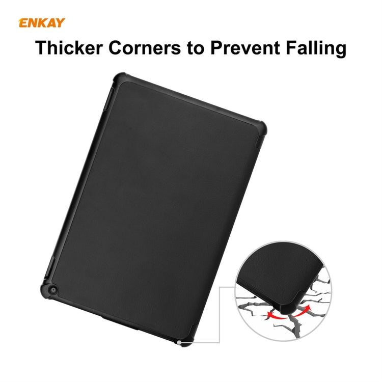 ENKAY PU Leather + Plastic Smart Case with Three-folding Holder for Amazon Fire HD 10 / 10 Plus (2021), For Amazon Fire HD 10 / 10 Plus (2021)