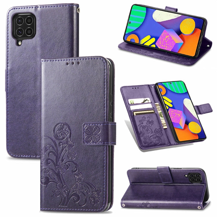 Four-leaf Clasp Embossed Buckle Mobile Phone Protection Leather Case with Lanyard & Card Slot & Wallet & Bracket Function, For Samsung Galaxy A22 5G, For Samsung Galaxy A22 4G, For Samsung Galaxy F62/M62, For Samsung Galaxy S21 FE, For OPPO A54  4G    ...