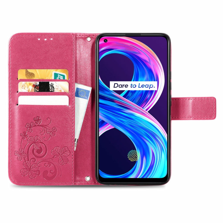 Four-leaf Clasp Embossed Buckle Mobile Phone Protection Leather Case with Lanyard & Card Slot & Wallet & Bracket Function, For OPPO Realme Q3 5G / Realme Q3i 5G, For OPPO Realme Q3 5G, For Xiaomi Mi 11 Pro, For Xiaomi Mi 11 Ultra, For ZTE A7S 2020