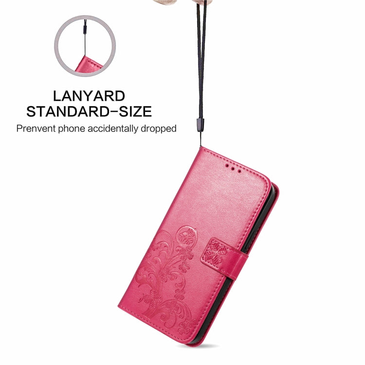 Four-leaf Clasp Embossed Buckle Mobile Phone Protection Leather Case with Lanyard & Card Slot & Wallet & Bracket Function, For OPPO Realme Q3 5G / Realme Q3i 5G, For OPPO Realme Q3 5G, For Xiaomi Mi 11 Pro, For Xiaomi Mi 11 Ultra, For ZTE A7S 2020