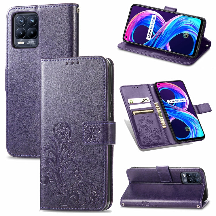 Four-leaf Clasp Embossed Buckle Mobile Phone Protection Leather Case with Lanyard & Card Slot & Wallet & Bracket Function, For OPPO Realme Q3 5G / Realme Q3i 5G, For OPPO Realme Q3 5G, For Xiaomi Mi 11 Pro, For Xiaomi Mi 11 Ultra, For ZTE A7S 2020
