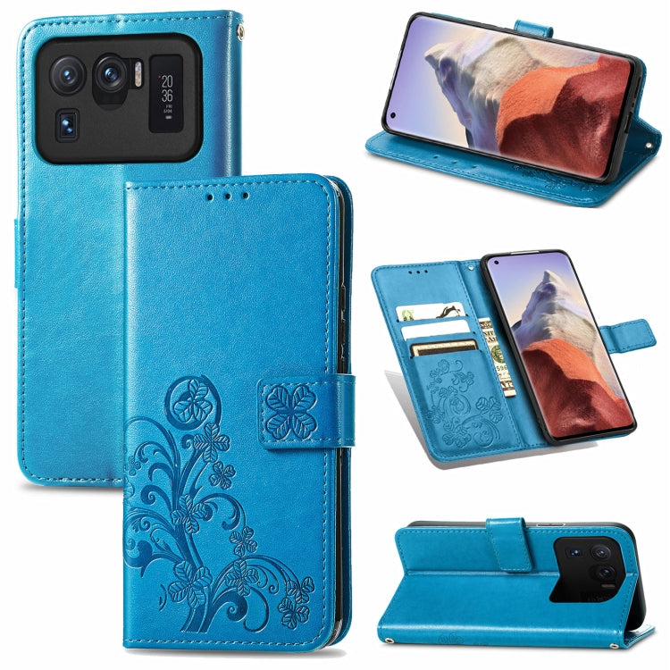 Four-leaf Clasp Embossed Buckle Mobile Phone Protection Leather Case with Lanyard & Card Slot & Wallet & Bracket Function, For OPPO Realme Q3 5G / Realme Q3i 5G, For OPPO Realme Q3 5G, For Xiaomi Mi 11 Pro, For Xiaomi Mi 11 Ultra, For ZTE A7S 2020