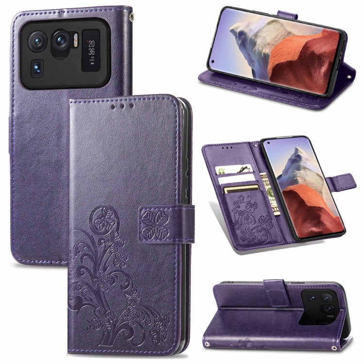 Four-leaf Clasp Embossed Buckle Mobile Phone Protection Leather Case with Lanyard & Card Slot & Wallet & Bracket Function, For OPPO Realme Q3 5G / Realme Q3i 5G, For OPPO Realme Q3 5G, For Xiaomi Mi 11 Pro, For Xiaomi Mi 11 Ultra, For ZTE A7S 2020
