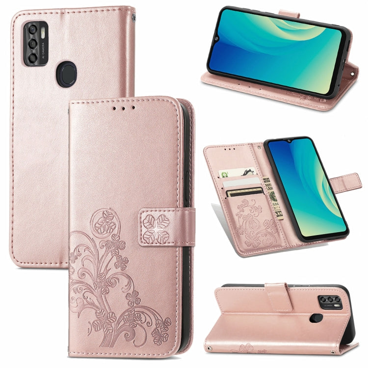 Four-leaf Clasp Embossed Buckle Mobile Phone Protection Leather Case with Lanyard & Card Slot & Wallet & Bracket Function, For OPPO Realme Q3 5G / Realme Q3i 5G, For OPPO Realme Q3 5G, For Xiaomi Mi 11 Pro, For Xiaomi Mi 11 Ultra, For ZTE A7S 2020