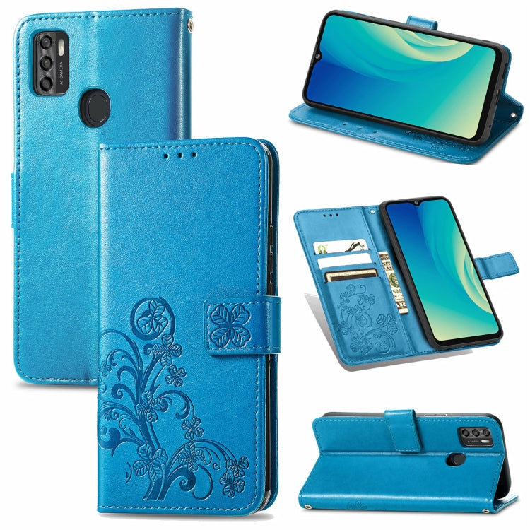 Four-leaf Clasp Embossed Buckle Mobile Phone Protection Leather Case with Lanyard & Card Slot & Wallet & Bracket Function, For OPPO Realme Q3 5G / Realme Q3i 5G, For OPPO Realme Q3 5G, For Xiaomi Mi 11 Pro, For Xiaomi Mi 11 Ultra, For ZTE A7S 2020