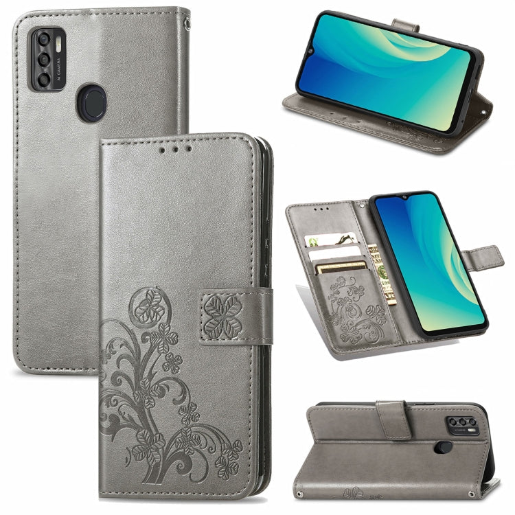 Four-leaf Clasp Embossed Buckle Mobile Phone Protection Leather Case with Lanyard & Card Slot & Wallet & Bracket Function, For OPPO Realme Q3 5G / Realme Q3i 5G, For OPPO Realme Q3 5G, For Xiaomi Mi 11 Pro, For Xiaomi Mi 11 Ultra, For ZTE A7S 2020