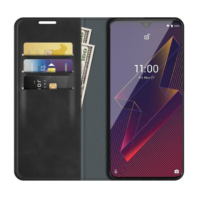 For Wiko Power U20 Retro-skin Business Magnetic Suction Leather Case with Holder & Card Slots & Wallet, For Wiko Power U20