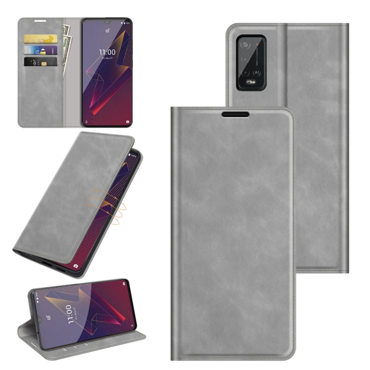 For Wiko Power U20 Retro-skin Business Magnetic Suction Leather Case with Holder & Card Slots & Wallet, For Wiko Power U20