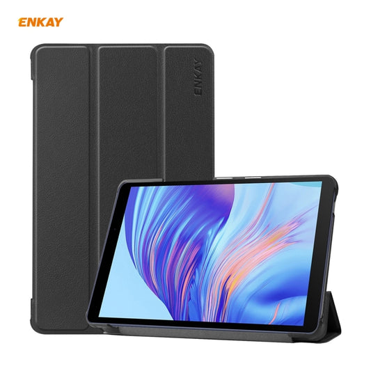 ENKAY PU Leather + Plastic Case with Three-folding Holder for Huawei MatePad T8 / Honor Tablet X7, For Huawei MatePad T8