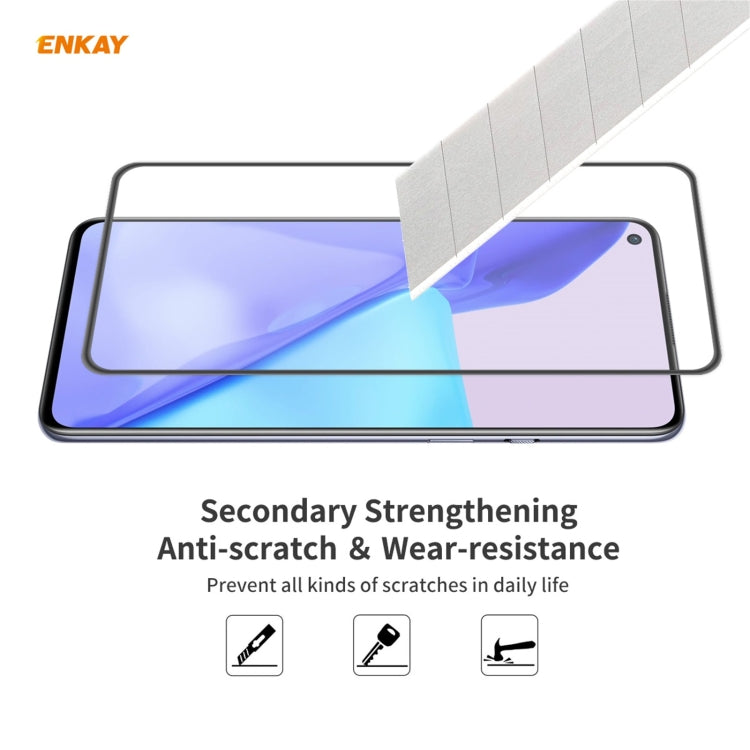 ENKAY Hat-Prince Anti-drop Full Glue Tempered Glass Full Screen Film Anti-fall Protector, For Nokia X10 / X20, For OnePlus 9, For OnePlus 9R