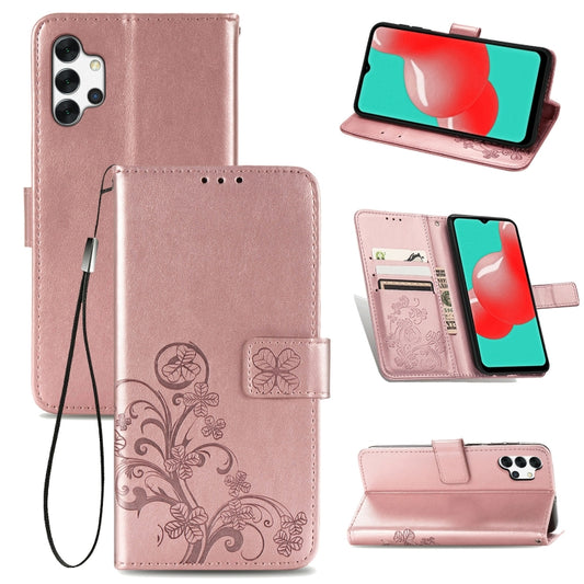 Four-leaf Clasp Embossed Buckle Mobile Phone Protection Leather Case with Lanyard & Card Slot & Wallet & Bracket Function, For Samsung Galaxy A32 4G, For Samsung Galaxy A22 5G, For Samsung Galaxy A22 4G, For OPPO F19, For LG Stylo 7 4G