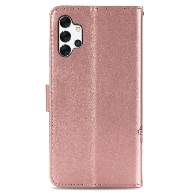 Four-leaf Clasp Embossed Buckle Mobile Phone Protection Leather Case with Lanyard & Card Slot & Wallet & Bracket Function, For Samsung Galaxy A32 4G, For Samsung Galaxy A22 5G, For Samsung Galaxy A22 4G, For OPPO F19, For LG Stylo 7 4G