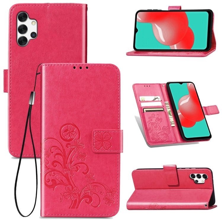 Four-leaf Clasp Embossed Buckle Mobile Phone Protection Leather Case with Lanyard & Card Slot & Wallet & Bracket Function, For Samsung Galaxy A32 4G, For Samsung Galaxy A22 5G, For Samsung Galaxy A22 4G, For OPPO F19, For LG Stylo 7 4G