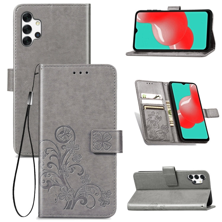 Four-leaf Clasp Embossed Buckle Mobile Phone Protection Leather Case with Lanyard & Card Slot & Wallet & Bracket Function, For Samsung Galaxy A32 4G, For Samsung Galaxy A22 5G, For Samsung Galaxy A22 4G, For OPPO F19, For LG Stylo 7 4G