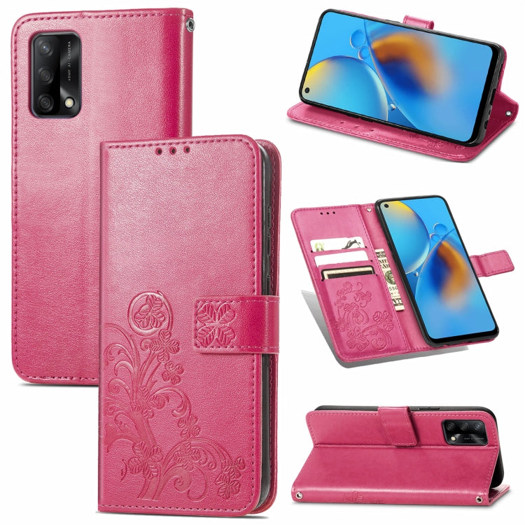 Four-leaf Clasp Embossed Buckle Mobile Phone Protection Leather Case with Lanyard & Card Slot & Wallet & Bracket Function, For Samsung Galaxy A32 4G, For Samsung Galaxy A22 5G, For Samsung Galaxy A22 4G, For OPPO F19, For LG Stylo 7 4G