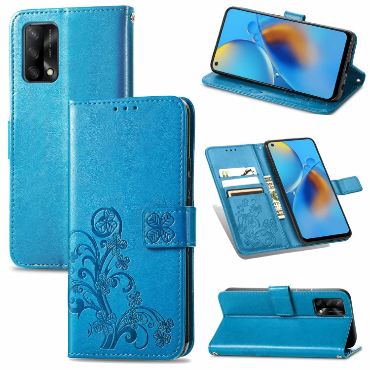 Four-leaf Clasp Embossed Buckle Mobile Phone Protection Leather Case with Lanyard & Card Slot & Wallet & Bracket Function, For Samsung Galaxy A32 4G, For Samsung Galaxy A22 5G, For Samsung Galaxy A22 4G, For OPPO F19, For LG Stylo 7 4G