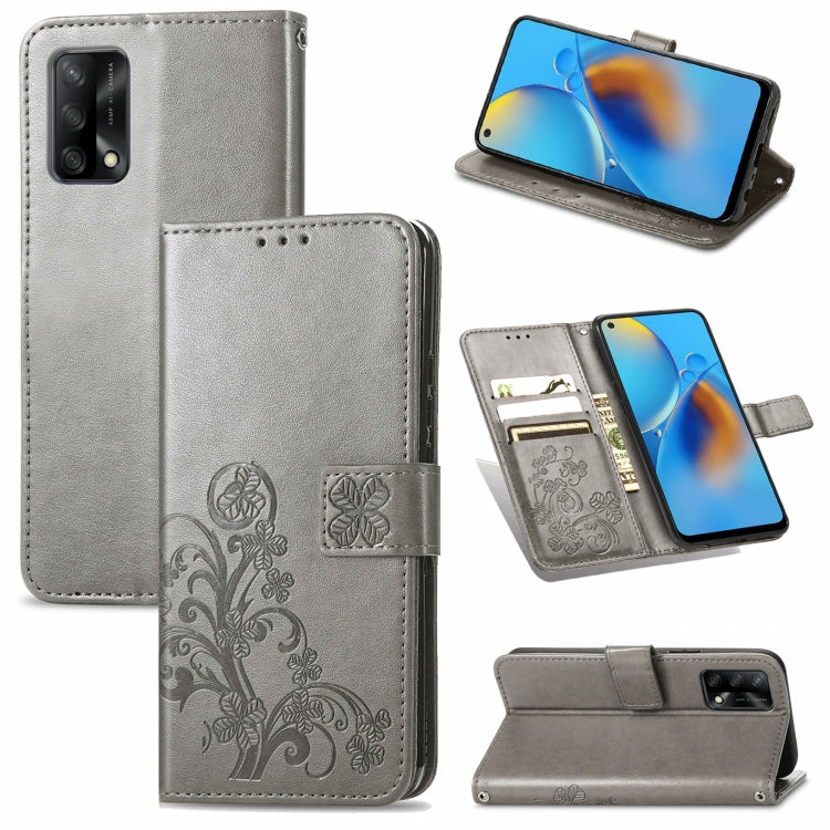 Four-leaf Clasp Embossed Buckle Mobile Phone Protection Leather Case with Lanyard & Card Slot & Wallet & Bracket Function, For Samsung Galaxy A32 4G, For Samsung Galaxy A22 5G, For Samsung Galaxy A22 4G, For OPPO F19, For LG Stylo 7 4G