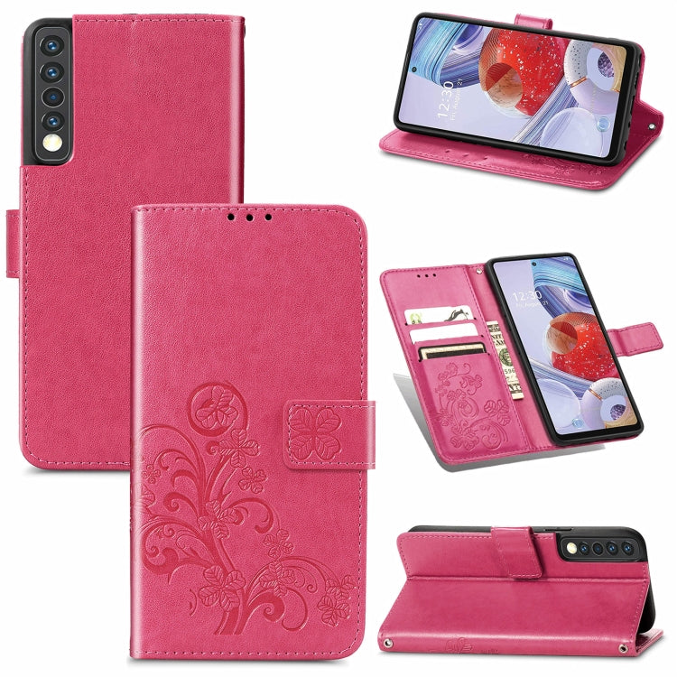 Four-leaf Clasp Embossed Buckle Mobile Phone Protection Leather Case with Lanyard & Card Slot & Wallet & Bracket Function, For Samsung Galaxy A32 4G, For Samsung Galaxy A22 5G, For Samsung Galaxy A22 4G, For OPPO F19, For LG Stylo 7 4G
