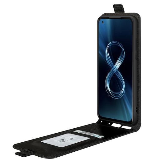 For Asus Zenfone 8 R64 Texture Single Vertical Flip Leather Protective Case with Card Slots & Photo Frame, For Asus Zenfone 8