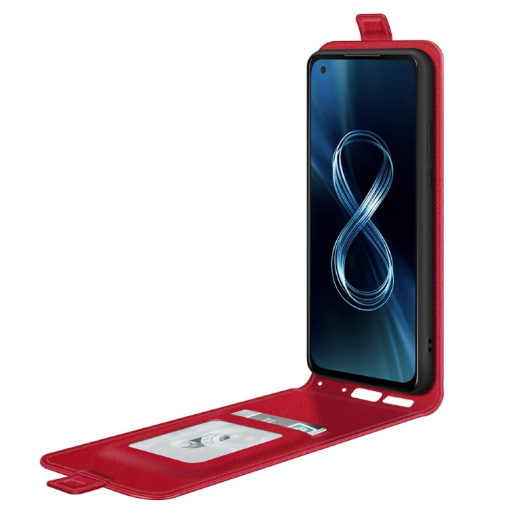 For Asus Zenfone 8 R64 Texture Single Vertical Flip Leather Protective Case with Card Slots & Photo Frame, For Asus Zenfone 8
