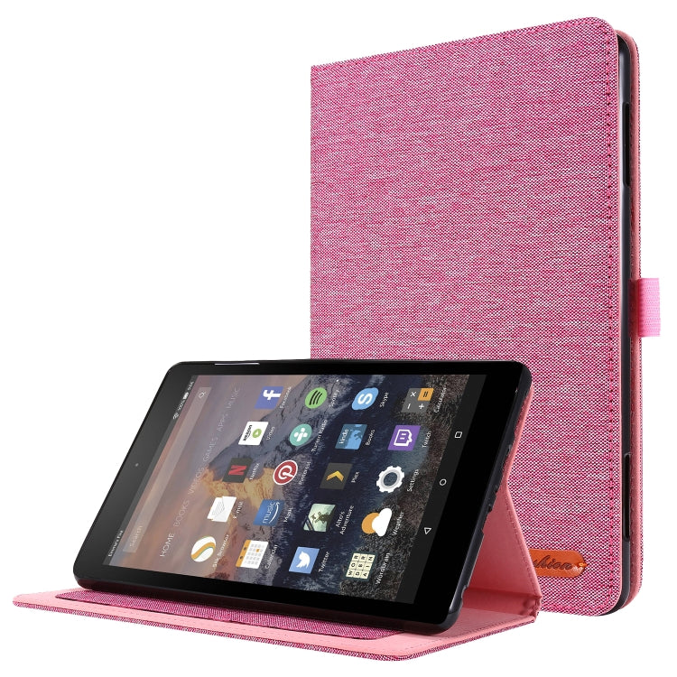 Horizontal Flip TPU + Fabric PU Leather Protective Case with Name Card Clip, For  Amazon Kindle Fire HD 10 2021