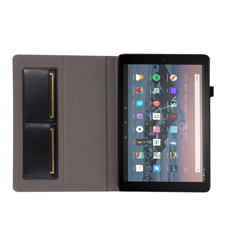 Business Horizontal Flip PU Leather Case with Two-Folding Holder & Card Slots & Pen Slot, For Amazon Kindle Fire HD 10 2021