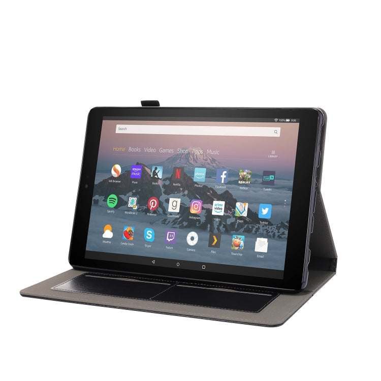 Business Horizontal Flip PU Leather Case with Two-Folding Holder & Card Slots & Pen Slot, For Amazon Kindle Fire HD 10 2021