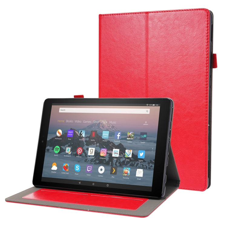 Business Horizontal Flip PU Leather Case with Two-Folding Holder & Card Slots & Pen Slot, For Amazon Kindle Fire HD 10 2021