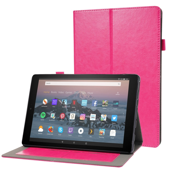 Business Horizontal Flip PU Leather Case with Two-Folding Holder & Card Slots & Pen Slot, For Amazon Kindle Fire HD 10 2021