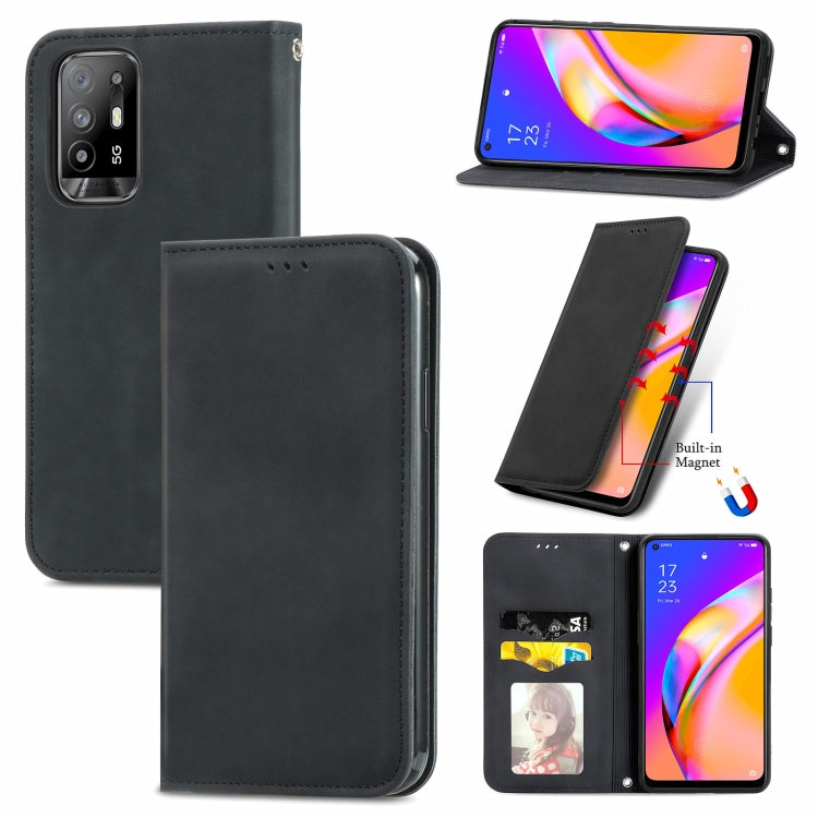 Retro Skin Feel Business Magnetic Horizontal Flip Leather Case With Holder & Card Slots & Wallet & Photo Frame, For OPPO A94 5G, For OPPO A54 5G, For OPPO Reno 5 5G, For OPPO Reno 5 5G X3 Lite, For OPPO Realme C21, For OPPO Realme GT 5G, For Meizu 18
