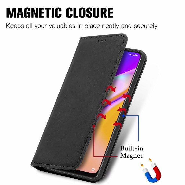 Retro Skin Feel Business Magnetic Horizontal Flip Leather Case With Holder & Card Slots & Wallet & Photo Frame, For OPPO A94 5G, For OPPO A54 5G, For OPPO Reno 5 5G, For OPPO Reno 5 5G X3 Lite, For OPPO Realme C21, For OPPO Realme GT 5G, For Meizu 18