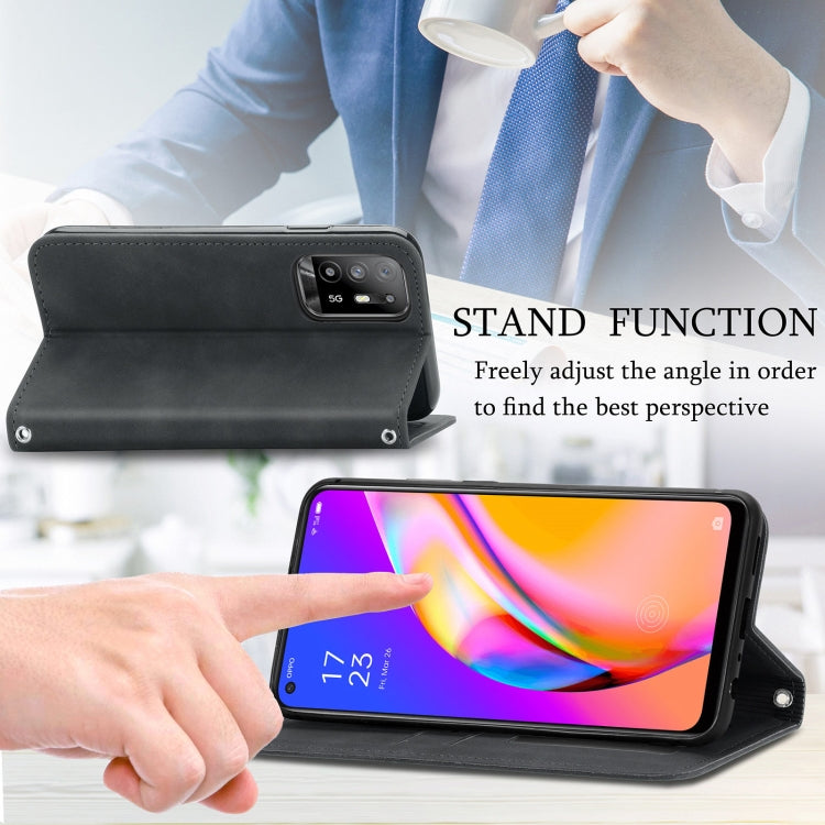 Retro Skin Feel Business Magnetic Horizontal Flip Leather Case With Holder & Card Slots & Wallet & Photo Frame, For OPPO A94 5G, For OPPO A54 5G, For OPPO Reno 5 5G, For OPPO Reno 5 5G X3 Lite, For OPPO Realme C21, For OPPO Realme GT 5G, For Meizu 18