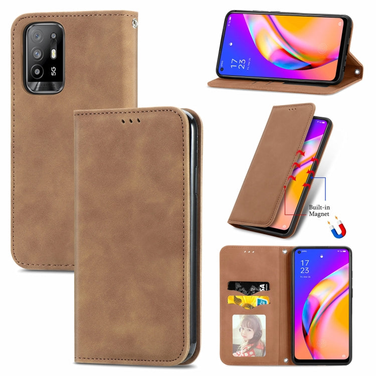 Retro Skin Feel Business Magnetic Horizontal Flip Leather Case With Holder & Card Slots & Wallet & Photo Frame, For OPPO A94 5G, For OPPO A54 5G, For OPPO Reno 5 5G, For OPPO Reno 5 5G X3 Lite, For OPPO Realme C21, For OPPO Realme GT 5G, For Meizu 18